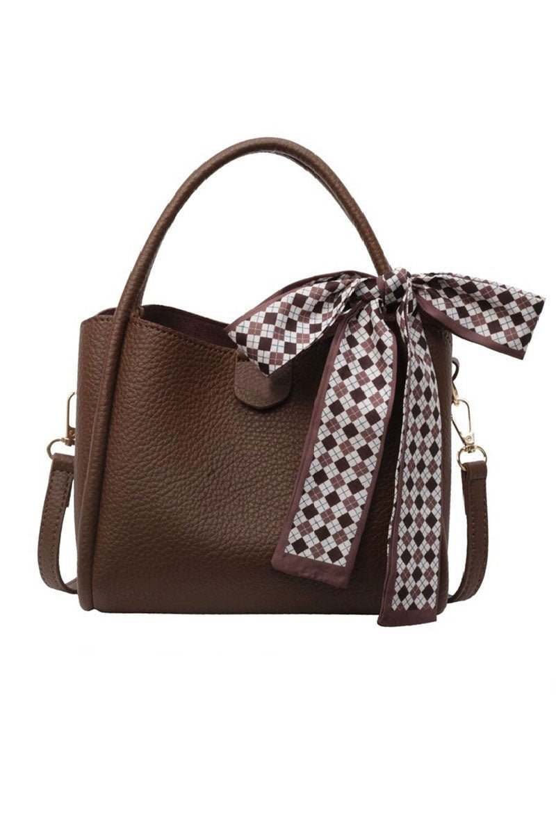 Zenana Tie Things Together Brown Faux Leather Tote - Wholesale Accessory Market