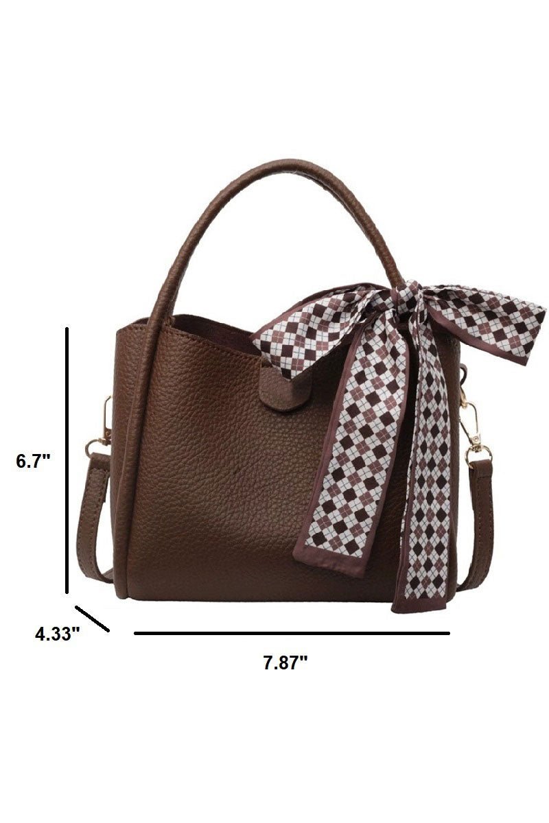 Zenana Tie Things Together Brown Faux Leather Tote - Wholesale Accessory Market