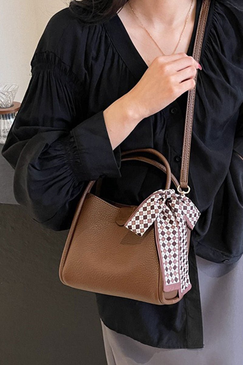 Zenana Tie Things Together Brown Faux Leather Tote - Wholesale Accessory Market