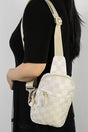 Zenana The Mini Escape Beige Checkered Sling Bag - Wholesale Accessory Market