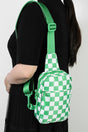 Zenana The Mini Escape Green Checkered Sling Bag - Wholesale Accessory Market