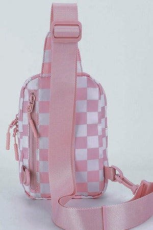 Zenana The Mini Escape Light Rose Checkered Sling Bag - Wholesale Accessory Market