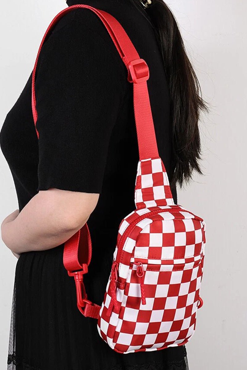 Zenana The Mini Escape Red Checkered Sling Bag - Wholesale Accessory Market