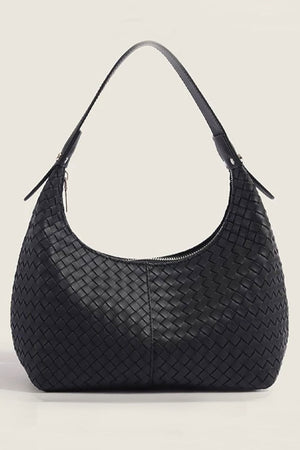 Zenana Crossed Paths Black Woven Hobo - Wholesale Accessory Market