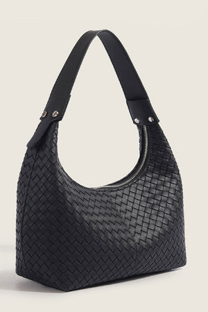 Zenana Crossed Paths Black Woven Hobo - Wholesale Accessory Market