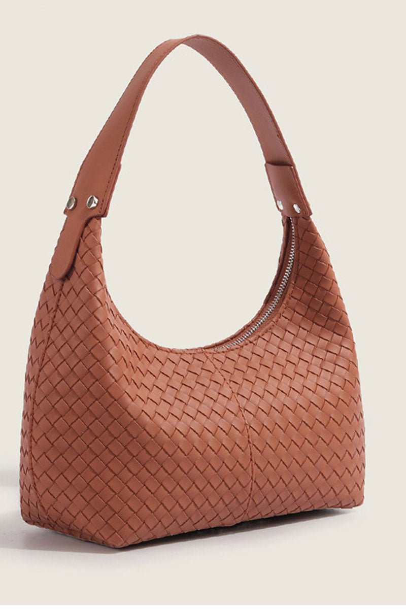 Zenana Crossed Paths Camel Woven Hobo - Wholesale Accessory Market