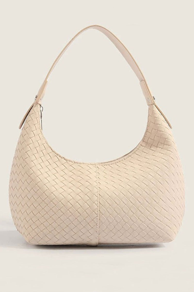 Zenana Crossed Paths Neutral Woven Hobo - Wholesale Accessory Market