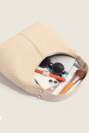 Zenana Crossed Paths Neutral Woven Hobo - Wholesale Accessory Market