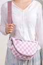 Zenana Light Rose Checkered Nylon The Everyday Bag - Wholesale Accessory Market