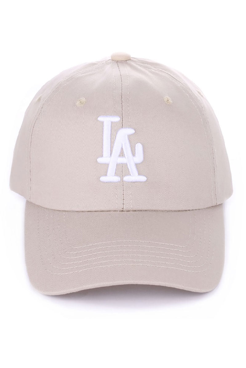 Zenana Embroidered 'LA' Ash Mocha Baseball Cap - Wholesale Accessory Market