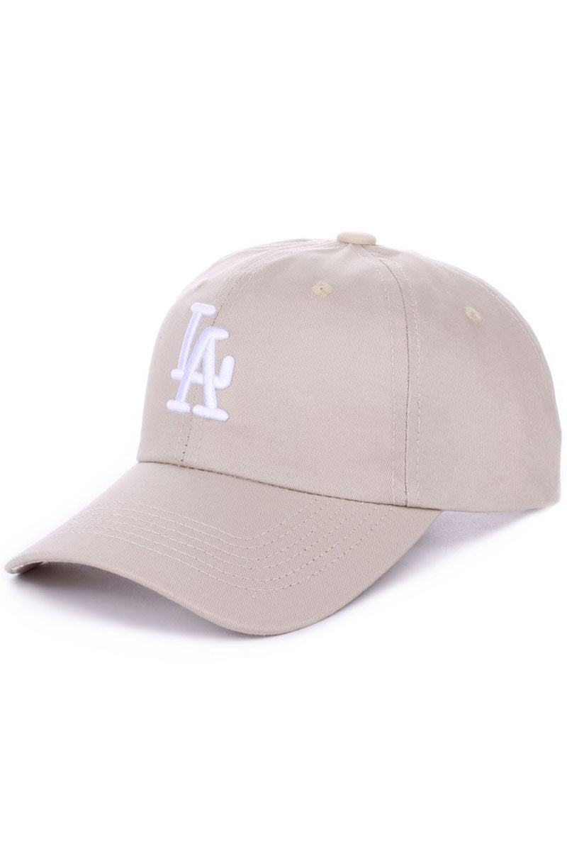 Zenana Embroidered 'LA' Ash Mocha Baseball Cap - Wholesale Accessory Market