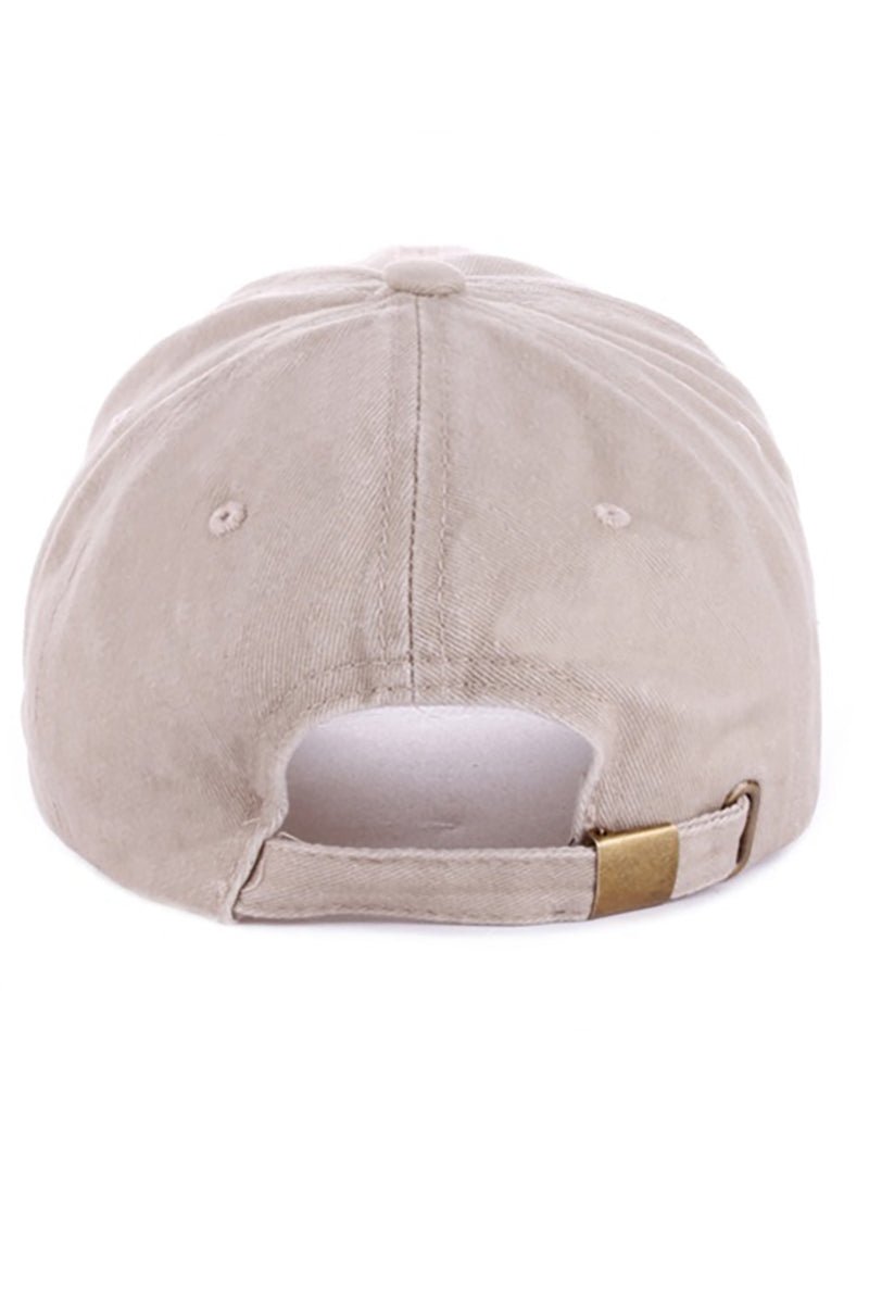 Zenana Embroidered 'Salty' Ash Mocha Baseball Cap - Wholesale Accessory Market