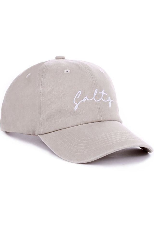 Zenana Embroidered 'Salty' Ash Mocha Baseball Cap - Wholesale Accessory Market