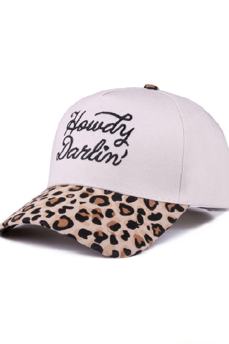 Zenana Embroidered Howdy Darlin' Leopard Two - Tone Cap - Wholesale Accessory Market