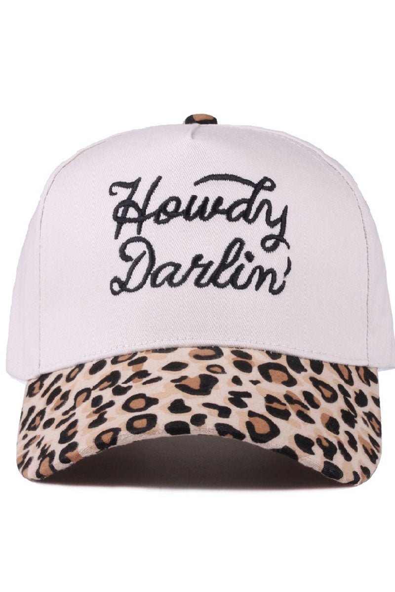 Zenana Embroidered Howdy Darlin' Leopard Two - Tone Cap - Wholesale Accessory Market