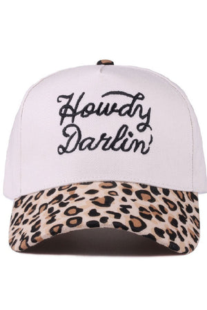 Zenana Embroidered Howdy Darlin' Leopard Two - Tone Cap - Wholesale Accessory Market