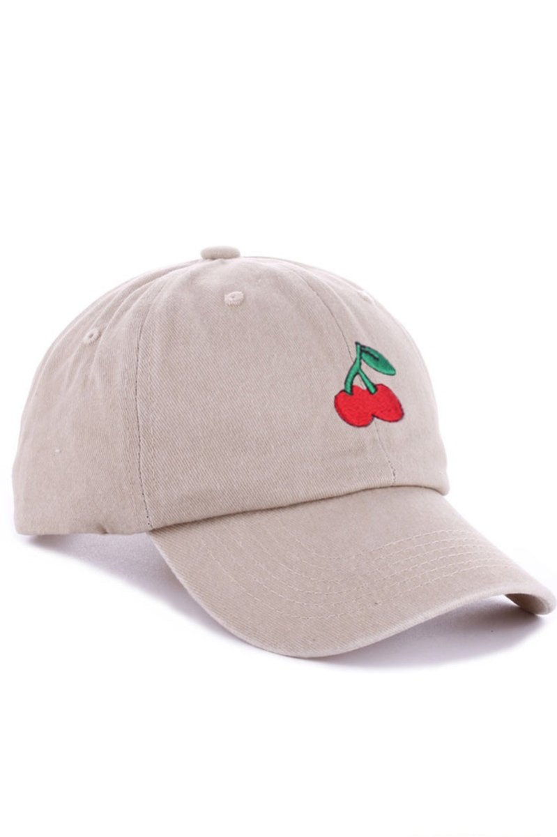 Zenana Embroidered Cherry Ash Mocha Baseball Cap - Wholesale Accessory Market