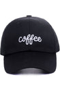 Zenana Embroidered 'Coffee' Black Cap - Wholesale Accessory Market