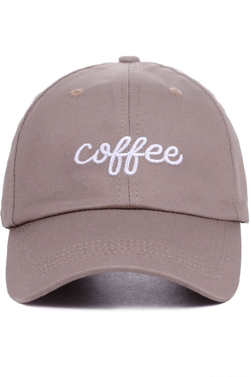 Zenana Embroidered 'Coffee' Mocha Baseball Cap - Wholesale Accessory Market