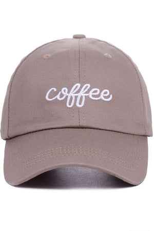 Zenana Embroidered 'Coffee' Mocha Baseball Cap - Wholesale Accessory Market