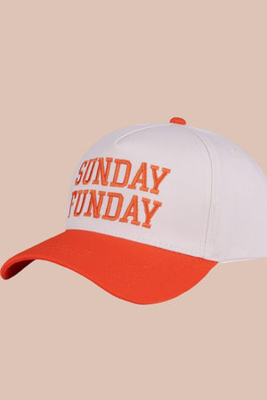 Zenana Embroidered Sunday Funday Orange Two - Tone Cap - Wholesale Accessory Market
