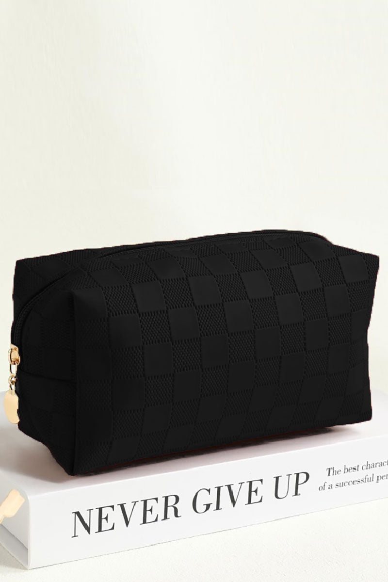 Zenana Checking You Out Black Cosmetic Pouch - Wholesale Accessory Market