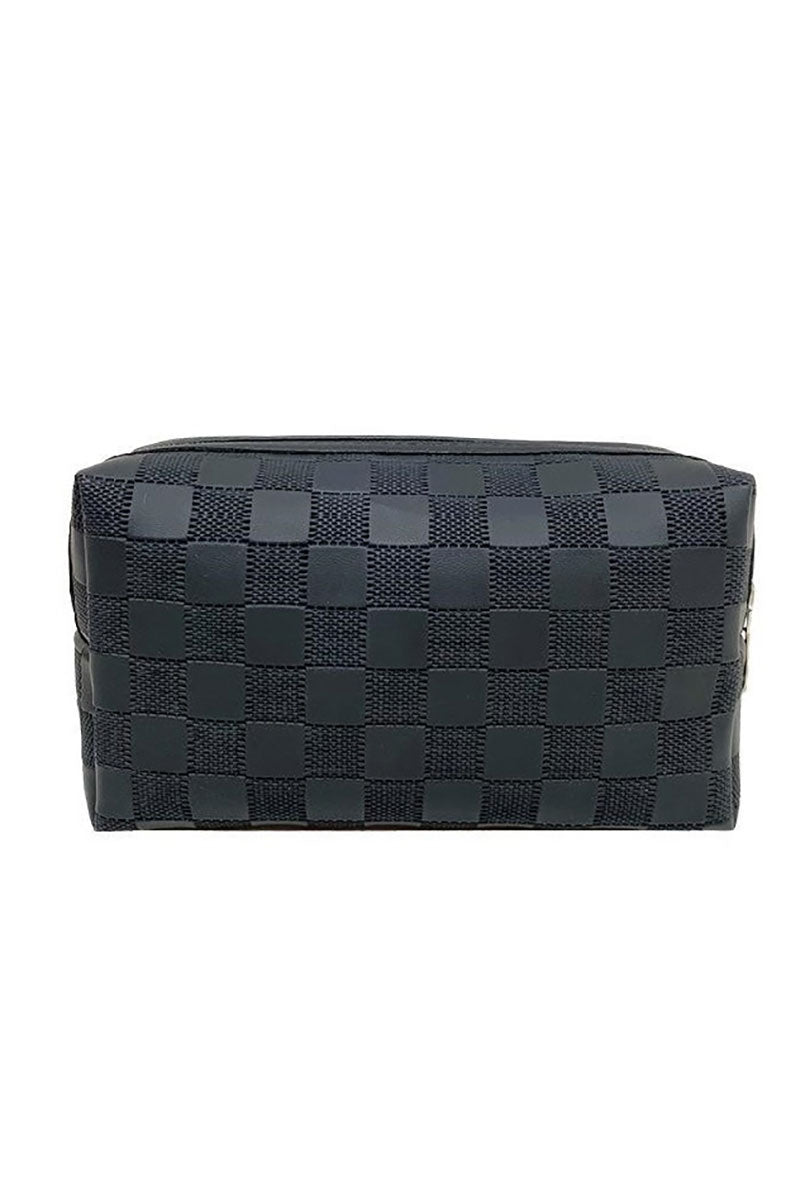 Zenana Checking You Out Black Cosmetic Pouch - Wholesale Accessory Market