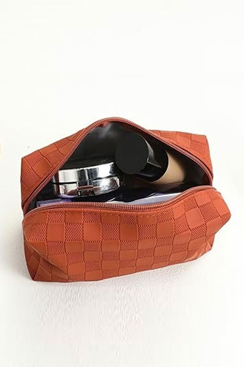Zenana Checking You Out Camel Cosmetic Pouch - Wholesale Accessory Market