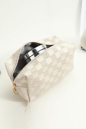 Zenana Checking You Out Ivory Cosmetic Pouch - Wholesale Accessory Market