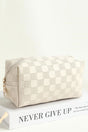 Zenana Checking You Out Ivory Cosmetic Pouch - Wholesale Accessory Market