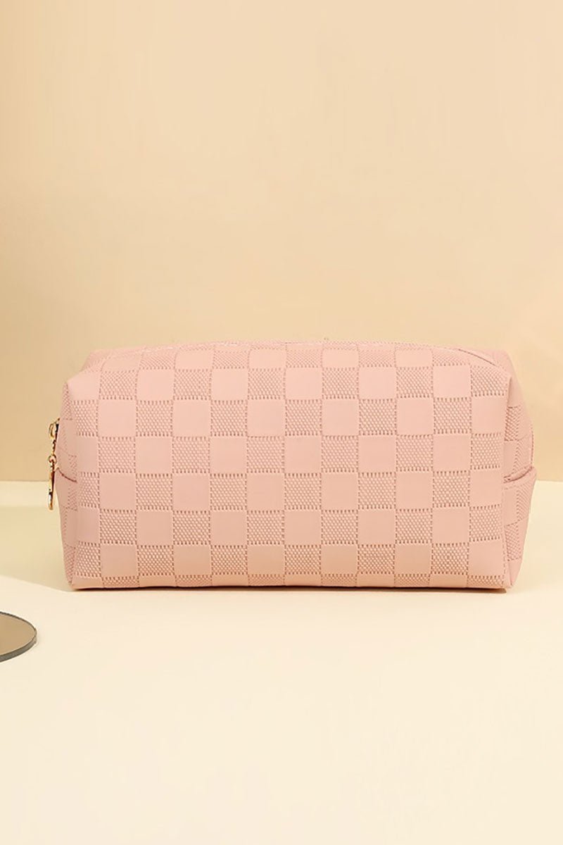 Zenana Checking You Out Pink Cosmetic Pouch - Wholesale Accessory Market