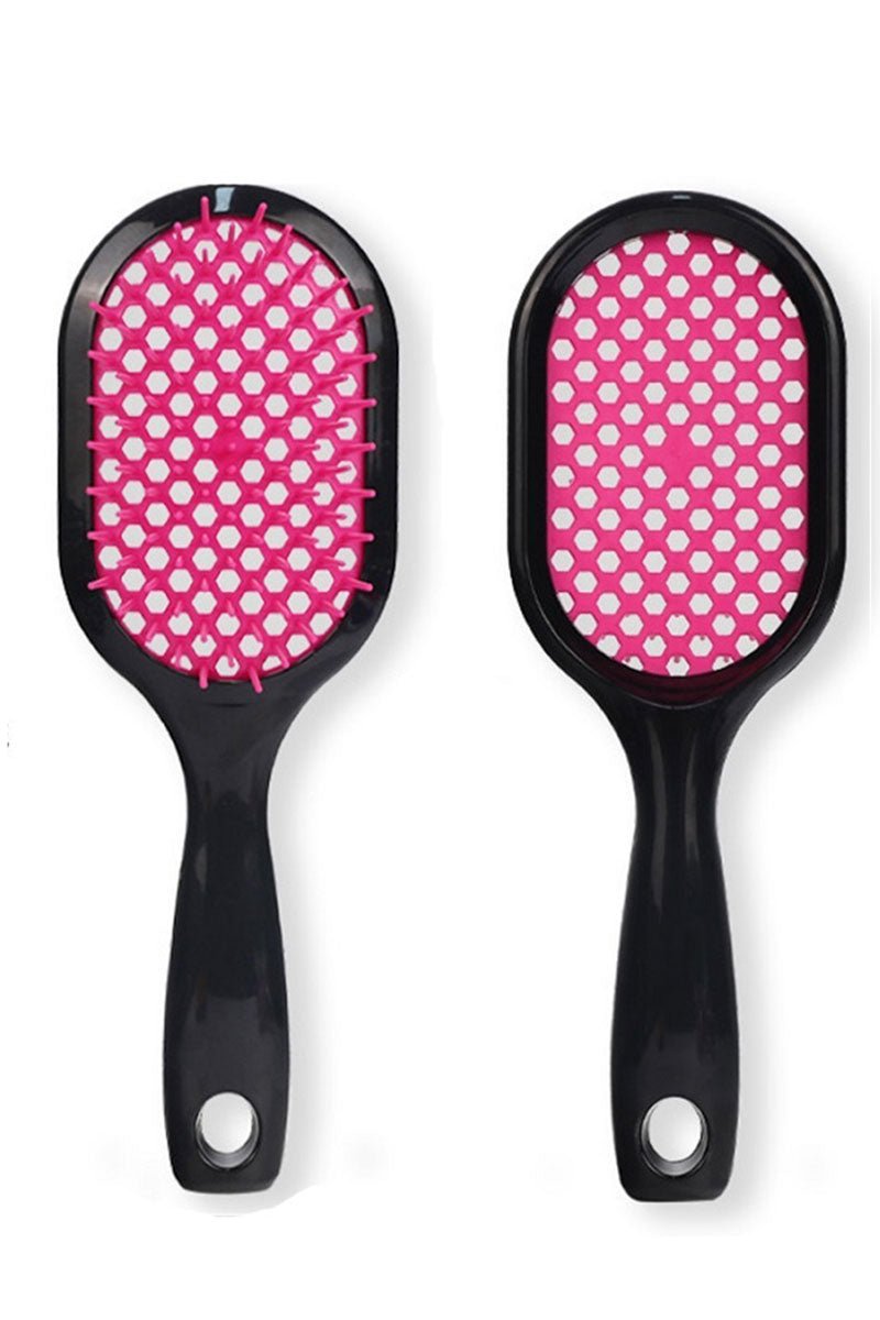 Zenana Black and Fuchsia Superbrush Plus Detangling Hair Comb - Wholesale Accessory Market