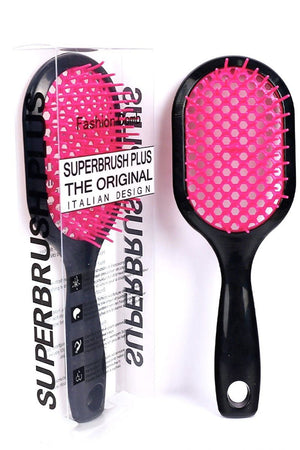 Zenana Black and Fuchsia Superbrush Plus Detangling Hair Comb - Wholesale Accessory Market