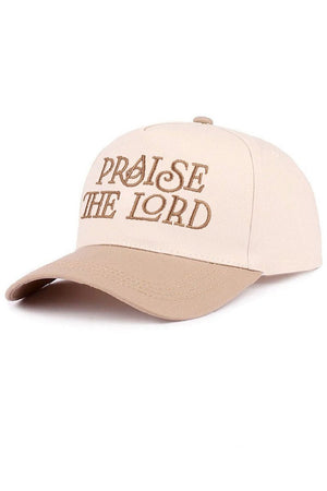 Zenana Embroidered Praise The Lord Ash Mocha Two - Tone Cap - Wholesale Accessory Market