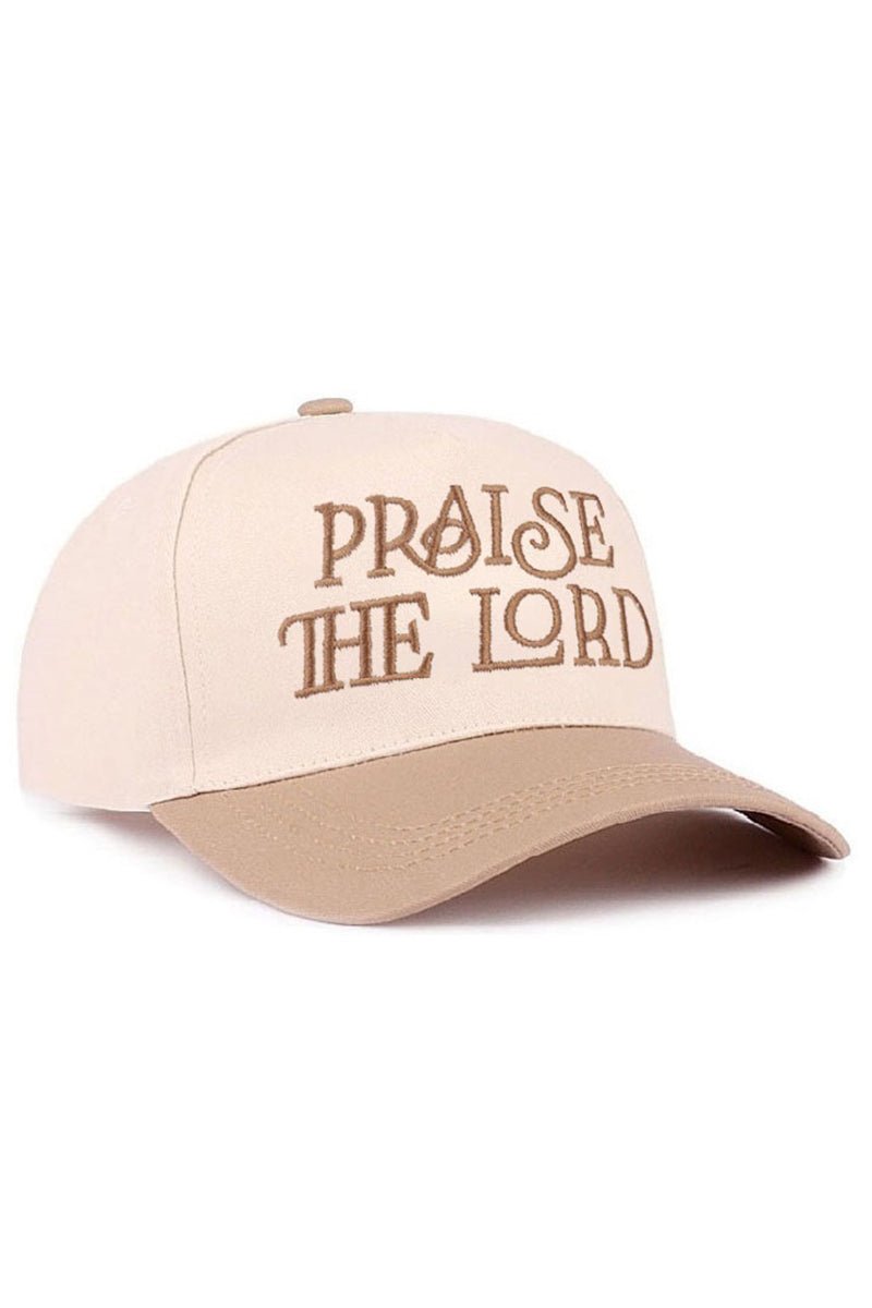 Zenana Embroidered Praise The Lord Ash Mocha Two - Tone Cap - Wholesale Accessory Market