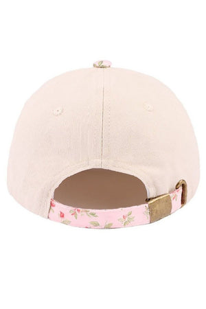 Zenana Embroidered Praise The Lord Floral Two - Tone Cap - Wholesale Accessory Market