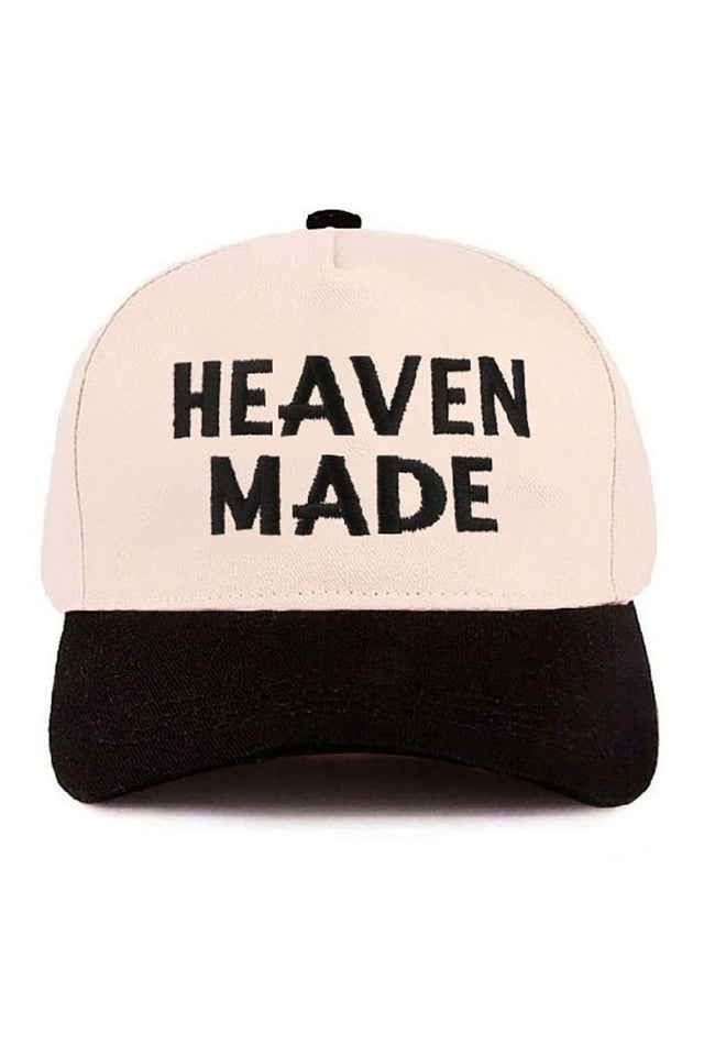 Zenana Embroidered Heaven Made Black Two - Tone Cap - Wholesale Accessory Market