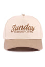 Zenana Embroidered Sunday Worship Club Ash Mocha Two - Tone Cap - Wholesale Accessory Market