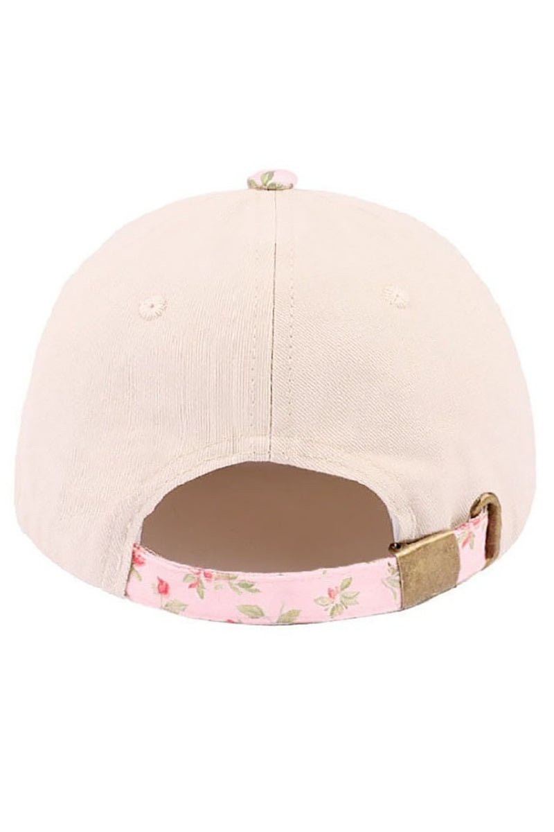 Zenana Embroidered Sunday Worship Club Floral Two - Tone Cap - Wholesale Accessory Market