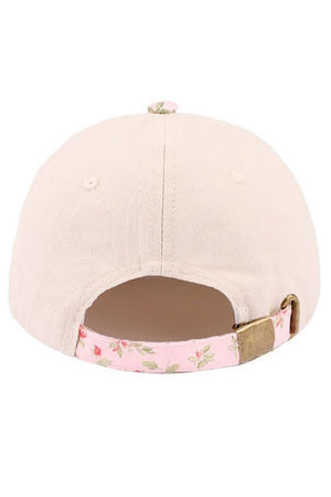 Zenana Embroidered Sunday Worship Club Floral Two - Tone Cap - Wholesale Accessory Market