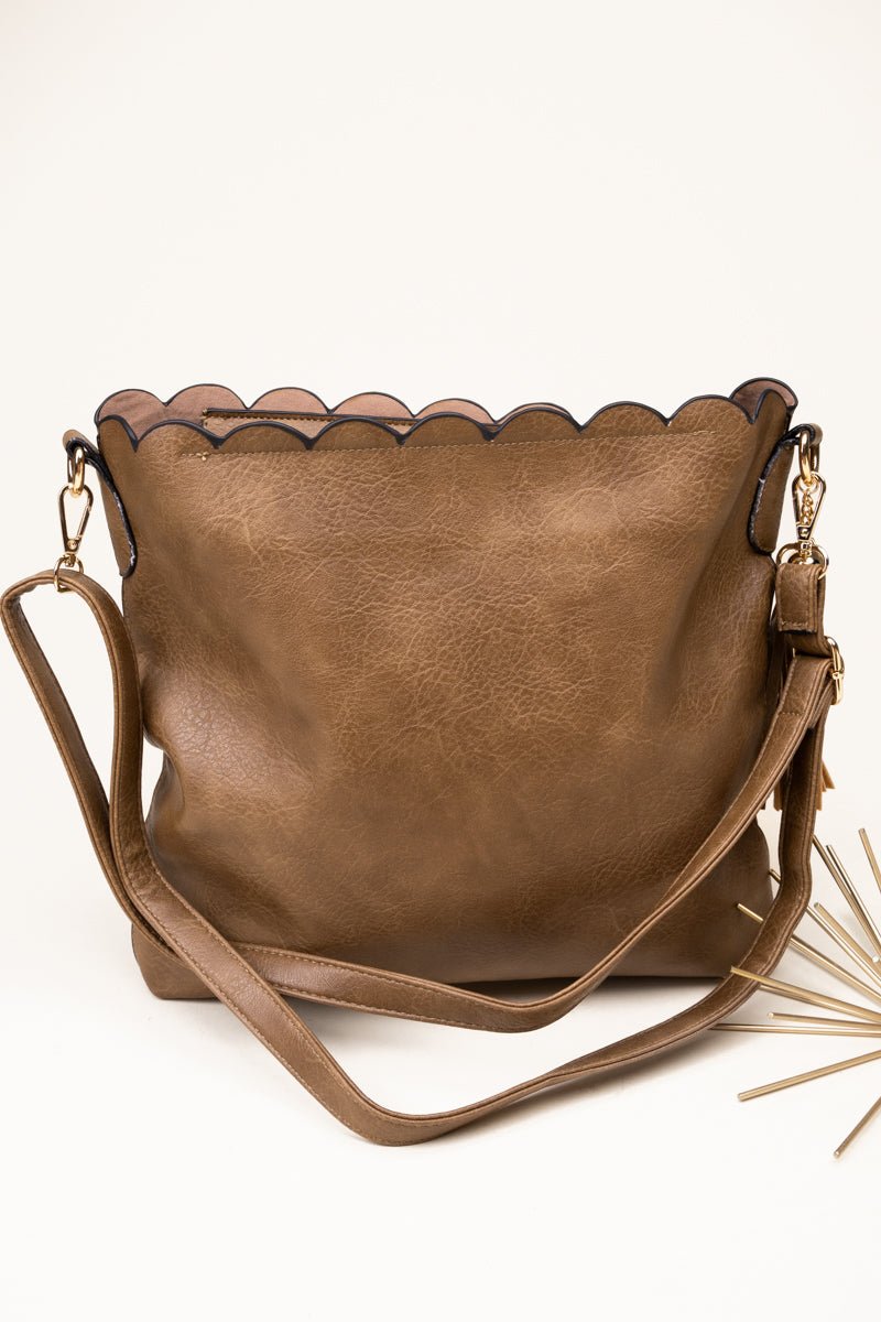 Taupe leather shoulder bag | Cinzia Rocca
