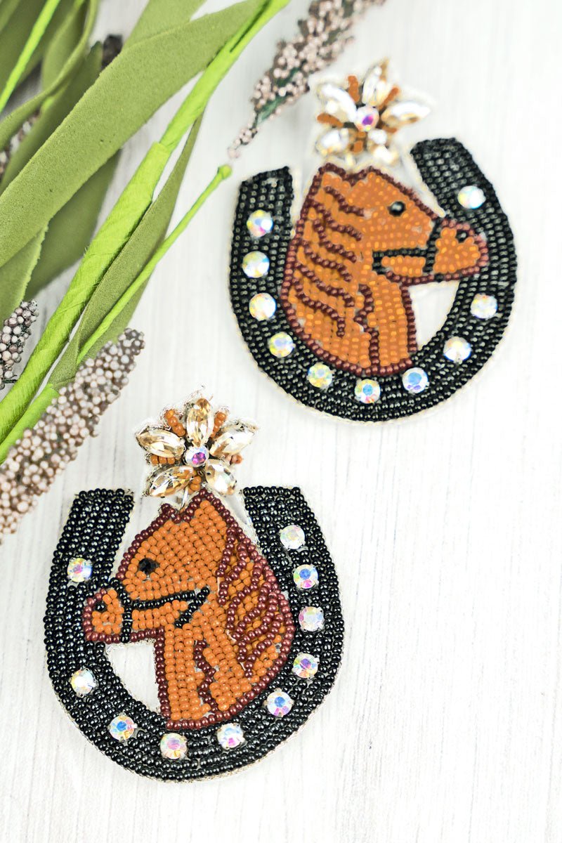 Native American Beaded Earrings 1.25