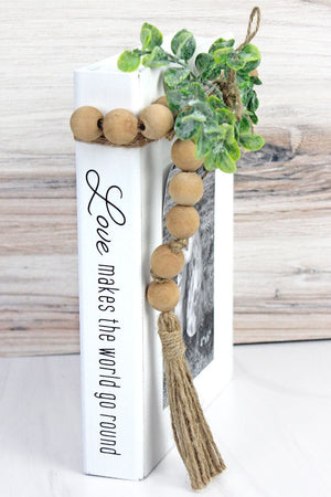 10 x 9 'Love' Wood Beaded Book Photo Display - Wholesale Accessory Market