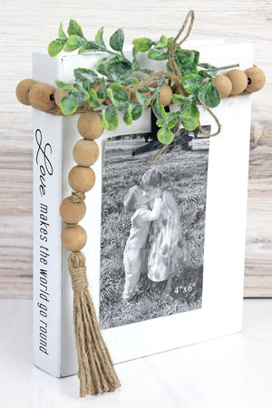 10 x 9 'Love' Wood Beaded Book Photo Display - Wholesale Accessory Market
