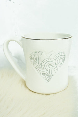 Mr Textured Heart Ceramic Mug - Wholesale Accessory Market