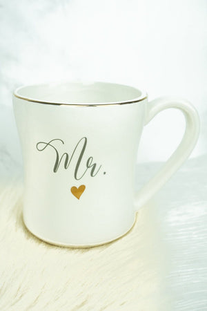 Mr Textured Heart Ceramic Mug - Wholesale Accessory Market