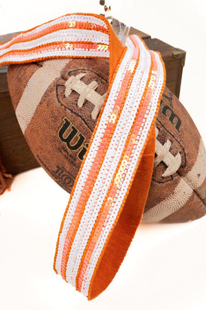 Orange and White Sequin and Seed Bead Bag Strap - Wholesale Accessory Market