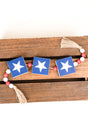 26 x 3 Patriotic Star Trio Wood Beaded Decor - Wholesale Accessory Market