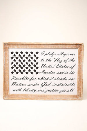 14.5 x 20.25 Pledge Of Allegiance Wood Framed Wall Sign - Wholesale Accessory Market