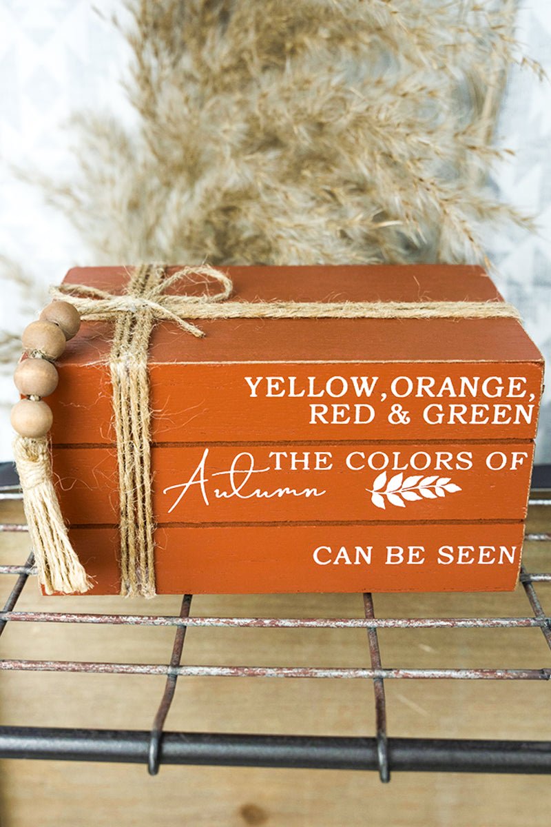 3.5 x 6 'Colors of Autumn' Book Block Sign - Wholesale Accessory Market